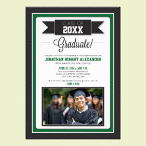 Classic Graduation Party Invitation (green) invitations