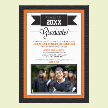 Classic Graduation Party Invitation (orange) invitations