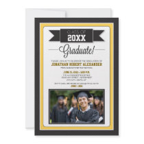 Classic Graduation Party Invitation (yellow)