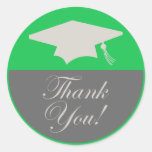 Classic Graduation Thank You Label (Green) Stickers
