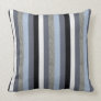 Classic Gray and Blue Stripes Throw Pillows