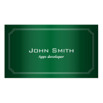 Classic Green Apps developer Business Card
