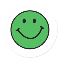 classic green smiley face stickers