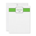 Classic green stripes from the desk of stationery invitation
