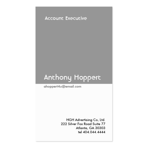 Classic Grey Divider Business Card 2 (front side)