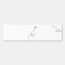 Classic Guitar in Swish Drawing Style Bumper Stickers