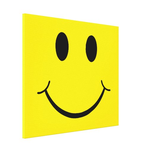 Classic Happy Face Stretched Canvas Print