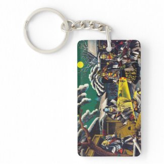 Classic historical painting Japan Bushido paragon Rectangle Acrylic Key Chain