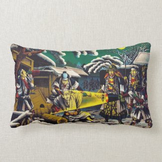 Classic historical painting Japan Bushido paragon Throw Pillow