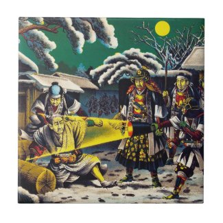 Classic historical painting Japan Bushido paragon Ceramic Tile