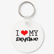Classic "I Love My Skyline" design keychains by ImportThreadz Classic "I Love My Skyline" design keychains