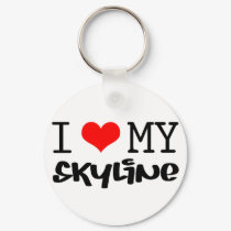 Classic "I Love My Skyline" design keychains by ImportThreadz Classic "I Love My Skyline" design keychains