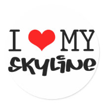 Classic "I Love My Skyline" design stickers