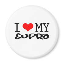 Classic "I Love My Supra" design magnets