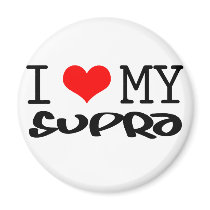 Classic "I Love My Supra" design magnets