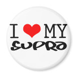 Classic "I Love My Supra" design magnets