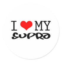 Classic "I Love My Supra" design Stickers