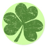 Classic Irish Shamrock Round Stickers