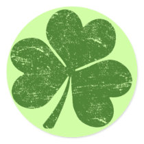 Classic Irish Shamrock Round Stickers