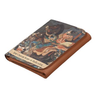 Classic japanese legendary samurai warrior art wallet