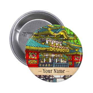 Classic japanese themed oriental scenery temple pins