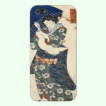 Classic japanese ukiyo-e geisha with umbrella art iphone cases