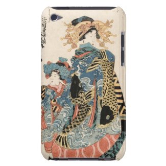 Classic japanese vintage ukiyo-e geisha and child barely there iPod case