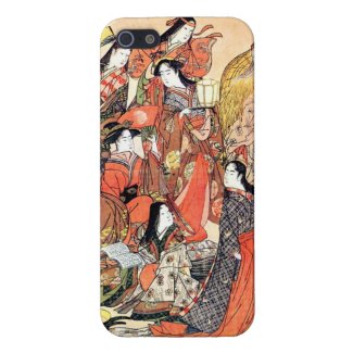 Classic japanese vintage ukiyo-e ladies old scroll iPhone 5 cases