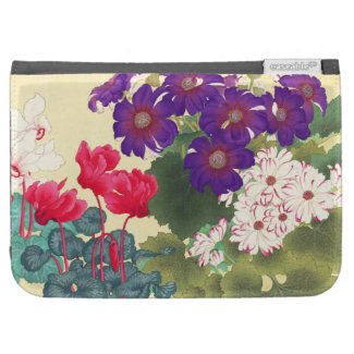Classic japanese vintage watercolor flowers art kindle 3G cases