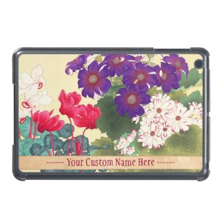 Classic japanese vintage watercolor flowers art iPad mini cases