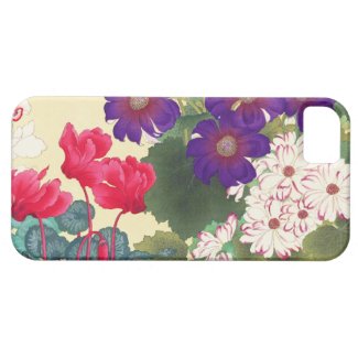 Classic japanese vintage watercolor flowers art iPhone 5 cover