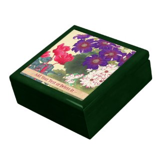 Classic japanese vintage watercolor flowers art gift boxes