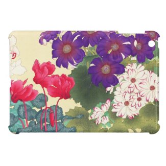 Classic japanese vintage watercolor flowers art iPad mini cases