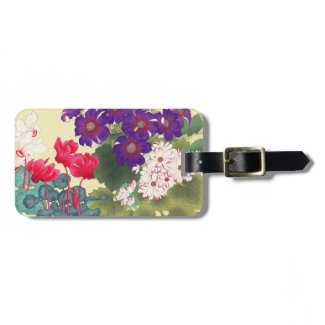 Classic japanese vintage watercolor flowers art luggage tags