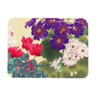Classic japanese vintage watercolor flowers art magnets