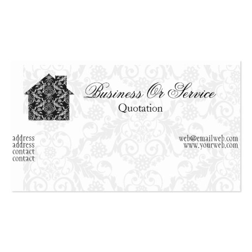 Classic Lace House Interior Designer Business Card (back side)