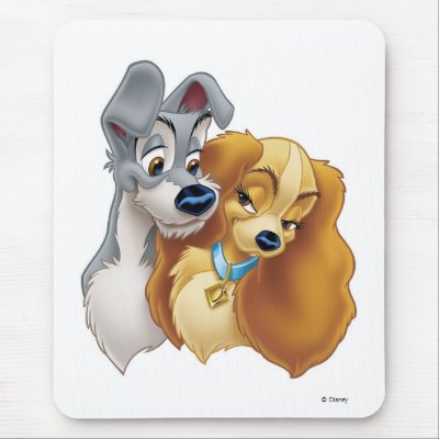 Classic Lady and the Tramp Snuggling Disney mousepads