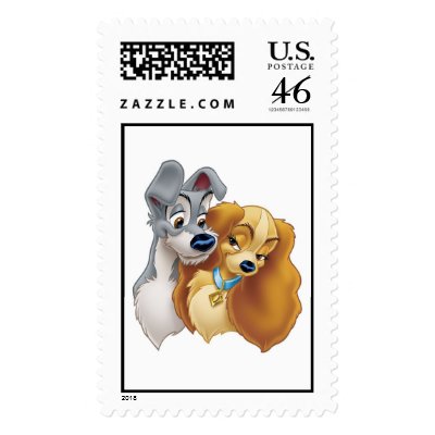 Classic Lady and the Tramp Snuggling Disney postage