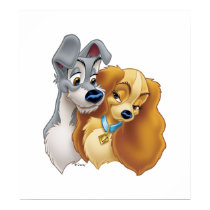 Classic Lady and the Tramp Snuggling Disney posters