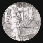 Classic Lady of Shalott Tangled in Webs Round Sticker