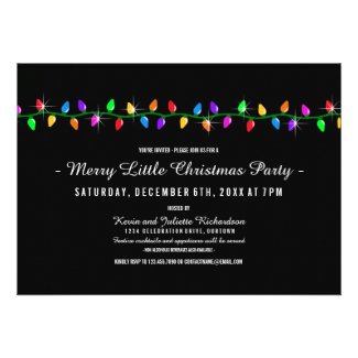 Classic Lights Christmas Party Custom Invites