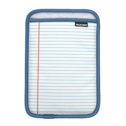 Classic Lined Paper Notebook Pattern for Teachers iPad Mini Sleeves