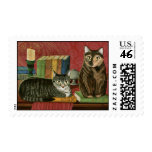 Classic Literary Cats Art Postage stamps