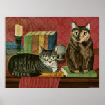 Classic Literary Cats Poe, Dickens, Stoker, Art posters