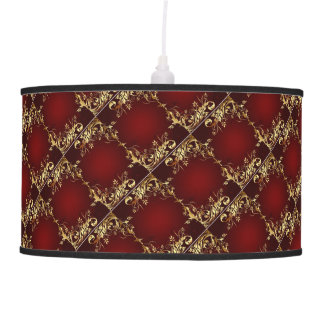 CLASSIC MAROON AND GOLD PENDANT LAMP