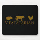 standard_mousepad - A Pig / Pork, A Cow / Beef, and a Chicken all adorn this classic Meatatarian design.  Perfect for the meat eating Meatatarian in your life.: Sizes 
