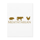  - A Pig / Pork, A Cow / Beef, and a Chicken all adorn this classic Meatatarian design.  Perfect for the meat eating Meatatarian in your life.: Sizes 