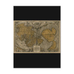 Classic Medieval Antique World Map by Oronce Fine Post Card