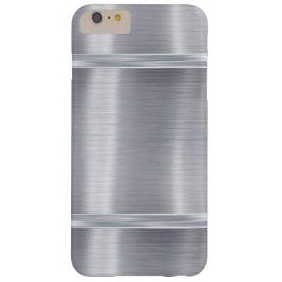 Classic Metal Steel Gloss Metallic Silver Gray Barely There iPhone 6 Plus Case
