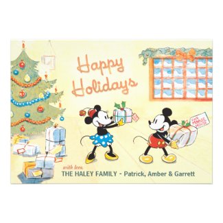 Classic Mickey and Minnie: Happy Holidays Card